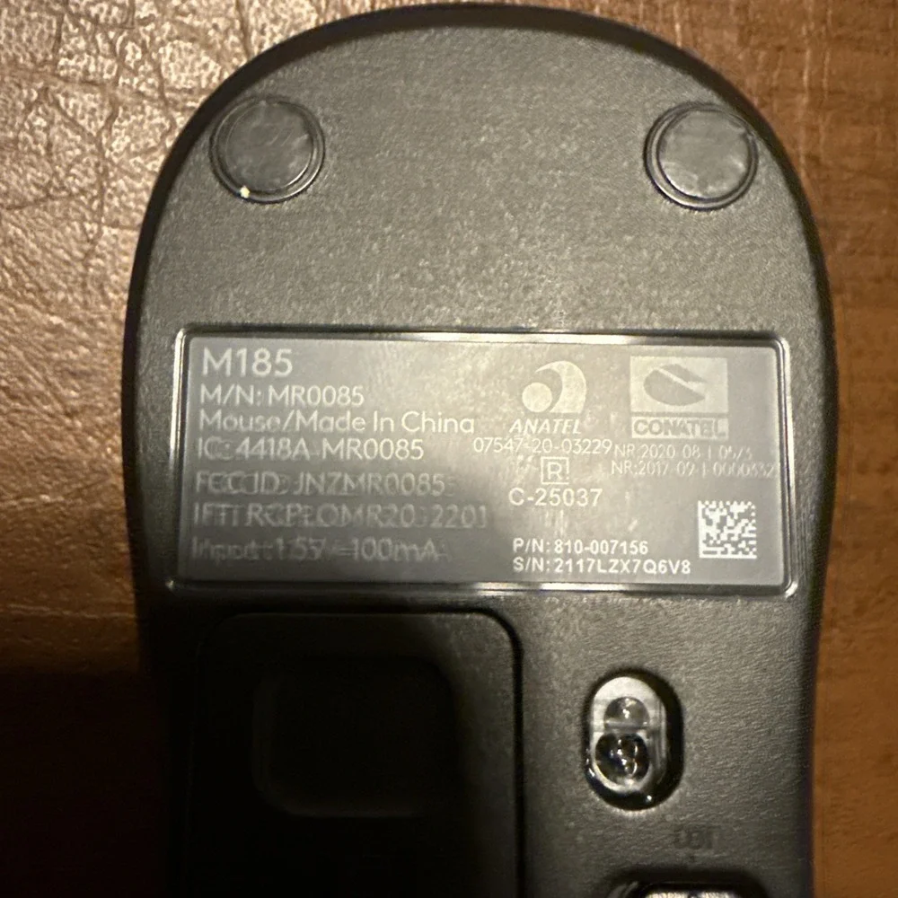 Logitech Wireless Mouse M185 includes‎ USB nano receiver Black And Gray